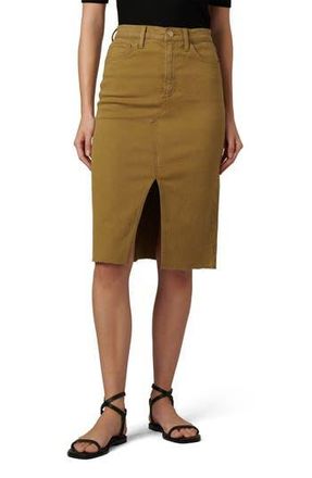 Joe's The Joplin Raw Hem Midi Denim Skirt in Gothic Olive at Nordstrom Rack, Size 25