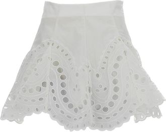 Charo Ruiz Ibiza White Ruffle Eyelet Skirt