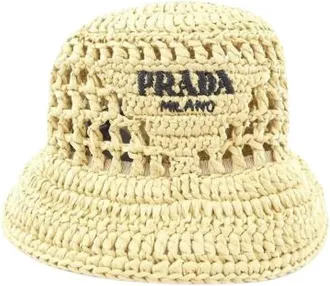 Prada Pre-owned Accessories, female, Beige, Size: ONE SIZE Pre-owned Fabric Hat