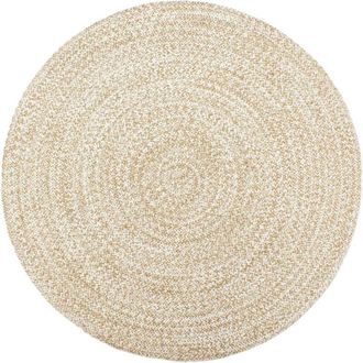 vidaXL Tappeto Lavorato a Mano in Juta Bianco e Marrone 210 cm - Vidaxl