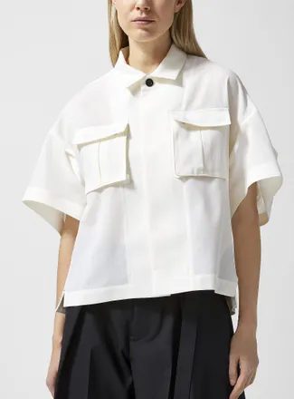 sacai Womens Denim back white shirt