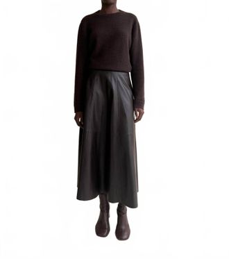 Arma Eleni Lamb Easy Midi Skirt In Coffee Bean