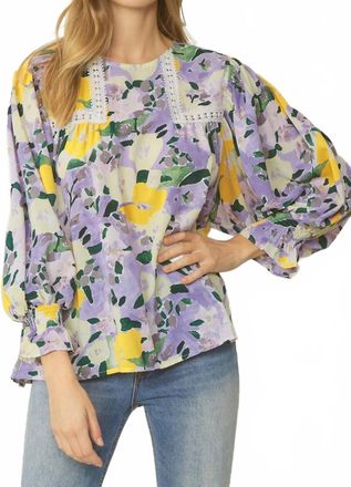 Entro Floral Crochet Trim Blouse In Multi