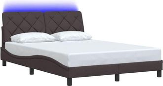 vidaXL Vidaxl - Estructura cama con led sin colchón marrón oscuro 120x200 cm