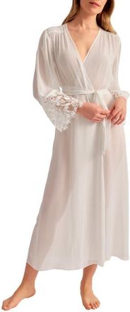 Rya Collection Duchess Chiffon Robe in Ivory at Nordstrom, Size X-Small/small