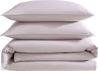 Calvin Klein Washed Percale Duvet Cover & Sham Set in Petal Pink at Nordstrom, Size Queen