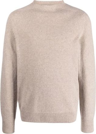 Lanvin Rondgebreide trui - Heren - Ronde hals truien - Beige - M - Truien & Vesten