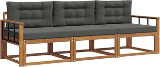 vidaXL Conjunto De Sof&aacute;s De Exterior 3 Uds. Natural Y Antracita Vidaxl