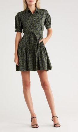 Derek Lam Emma V-Neck Long Sleeve Dress in Black/White Hearts at Nordstrom Rack, Size 12