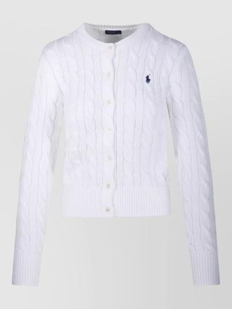 Ralph Lauren cable knit cardigan with ribbed cuffs and hem