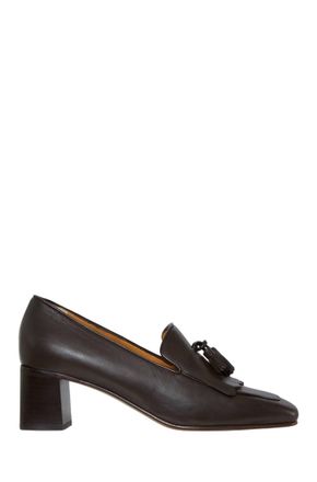 Ann Mashburn Womens Kilt Heel In Chocolate Leather