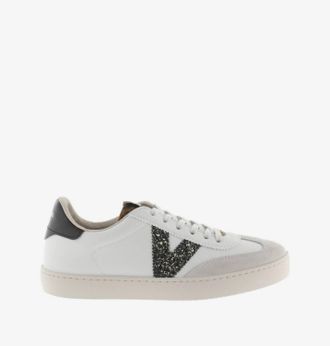 Victoria Womens Berlin Glitter Shoes In White/black