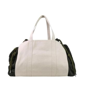 Bottega Veneta Pre-owned Tote Bags, unisex, White, Size: ONE SIZE Pre-owned Canvas Mix Jacquard Boston Bag