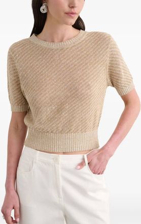 Toccin Womens Merryn Short-Sleeve Sweater In Driftwood