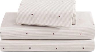 Tommy Hilfiger Ithaca Flag Stripe Cotton Percale Sheet Set in Dusty Beige at Nordstrom, Size Twin Xl