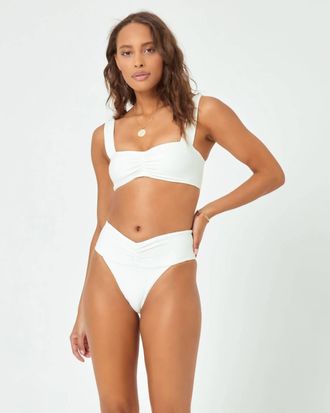 L*Space Bardot Bikini Bottom In Cream