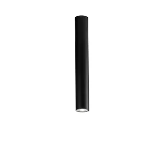 Luce-Ambiente-Design Fluke Cylindrical Ceiling Light in Black Metal 40cm