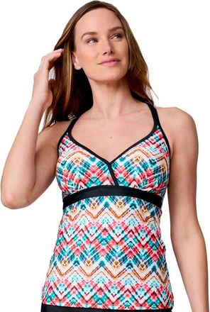 Free Country Womens Macrame Back Tankini Top
