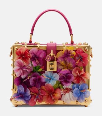 Dolce & Gabbana Bolso Dolce Box de piel con aplique floral