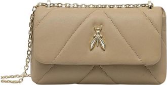 Patrizia Pepe Kleine Schoudertas - Dames - Schoudertassen - Beige - ONE Size - Leer - Tassen