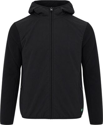 Flaneur Black Technical Fabric Full-Zip Hoodie