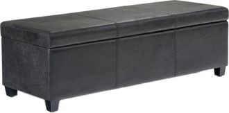 Simpli Home Avalon 48In Contemporary Rectangle Storage Ottoman Bench