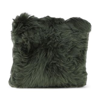 Infinity Leather Genuine Sheepskin Beige 40x40cm Real Wool Single Sided Cushion