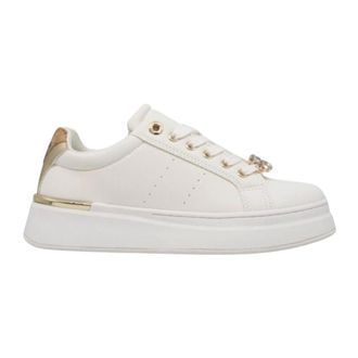 Alviero Martini 1A Classe Smooth Leather Trainers with Geo Classic Bands - female - Alviero Martini 1a Classe - Sneakers - White - 4 UK - Shoes