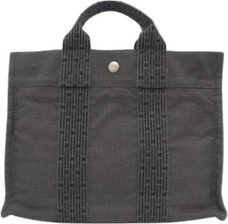 Herm&egrave;s Pre-owned Vintage Canvas Tote Bag - Dames - Vintage Shopper - Zwart - ONE Size - Vintage