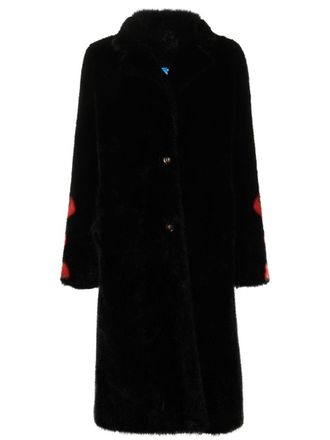 Philipp Plein monster-print faux-fur coat - Black