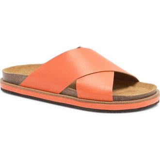 Free People Sidelines Slide Sandal in Papaya at Nordstrom, Size 9Us