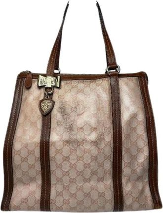 Gucci Pre-owned Leather Tote Bag - Dames - Vintage Shopper - Roze - ONE Size - Leer - Vintage
