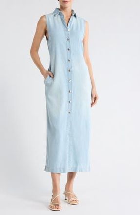 DL1961 Iliana Sleeveless Denim Dress in Poolside at Nordstrom Rack, Size Large