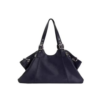 Generic Handbag Female High-end Sense Y2k Sweet Cool Hot Girl Motorcycle Bag Large Capacity Commuting Versatile Travel Tote Bag(black,A)