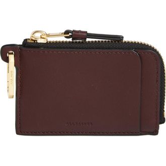 AllSaints Remy Leather Wallet in Dark Red at Nordstrom