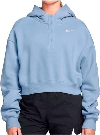 Nike NSW Phoenix Fleece OS Crop Henley Hoody Hoodie f&uuml;r Damen | blau
