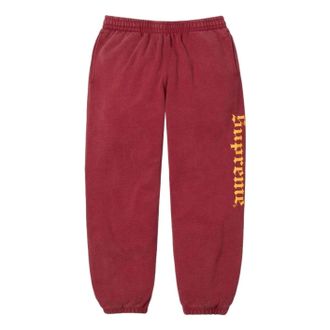 SUPREME FW25 Washed Old English Sweatpant Cardinal SUP-FW25-190-CRD