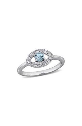 Delmar Blue Topaz & Created White Sapphire Ring at Nordstrom Rack, Size 8