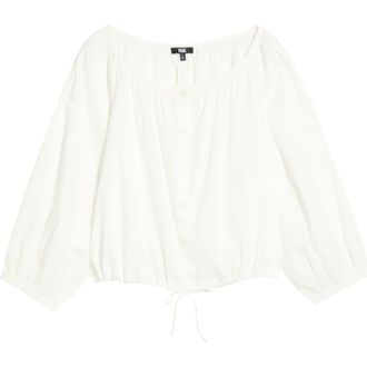 Paige Kinzie Button-Up Top in White at Nordstrom, Size Xx-Small