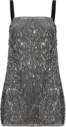 Dolce & Gabbana Paillettenjurk met bandjes - Dames - Feestkleedjes - Grijs - XS - Pailletten - Kleedjes