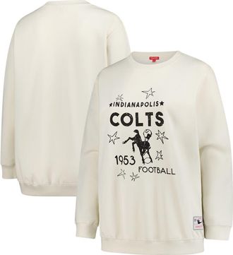 Mitchell & Ness Womens Mitchell & Ness Cream Indianapolis Colts Plus Size Shooting Star Sweatshirt at Nordstrom, Size 2X