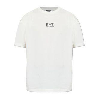 Emporio Armani T-Shirts, male, Beige, Size: XL Printed T-shirt