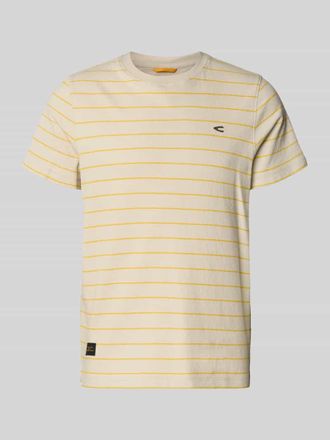 Camel Active T-Shirt mit Streifenmuster und Logo in GELB, Gr&ouml;&szlig;e 3XL