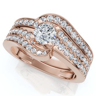 Pompeii3 1Ct TW Diamond Engagement Wedding Ring Set Lab Grown