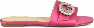 Guess Satin Rubber Sandaal Slides - Dames - Sandalen - Roze - 38 EU - Polyester - Schoenen