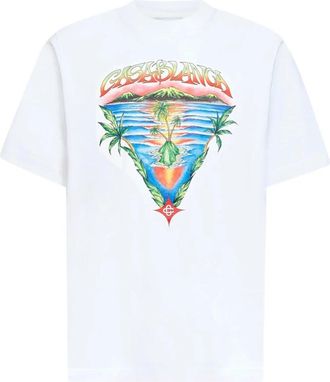 Casablanca Innocence Triangle T-shirt met korte mouwen - Heren - T-shirts - Wit - 2XL - Katoen - Tops