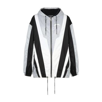 Balmain Light Jackets, male, Multicolor, Size: XS Black Windbreaker Jacket Ss23