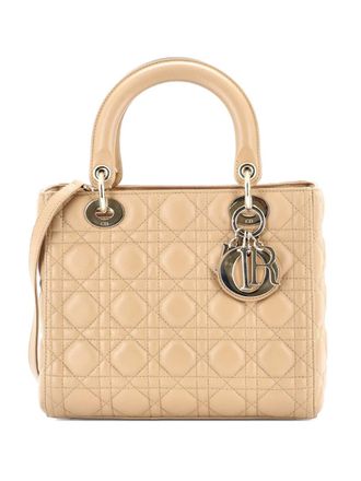Dior Lady Dior Bag Cannage Quilt Lambskin Medium satchel - Toni neutri