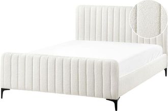 Beliani Bed Boucle LUNAN 140 x 200 cm (EU Double) Off-White