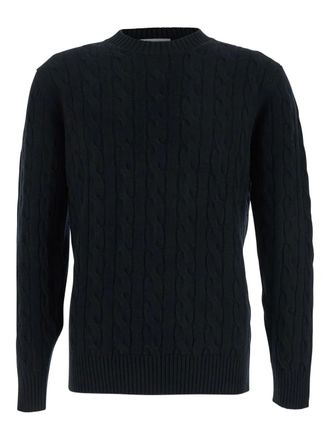 KANGRA cable-knit crew-neck sweater - Black